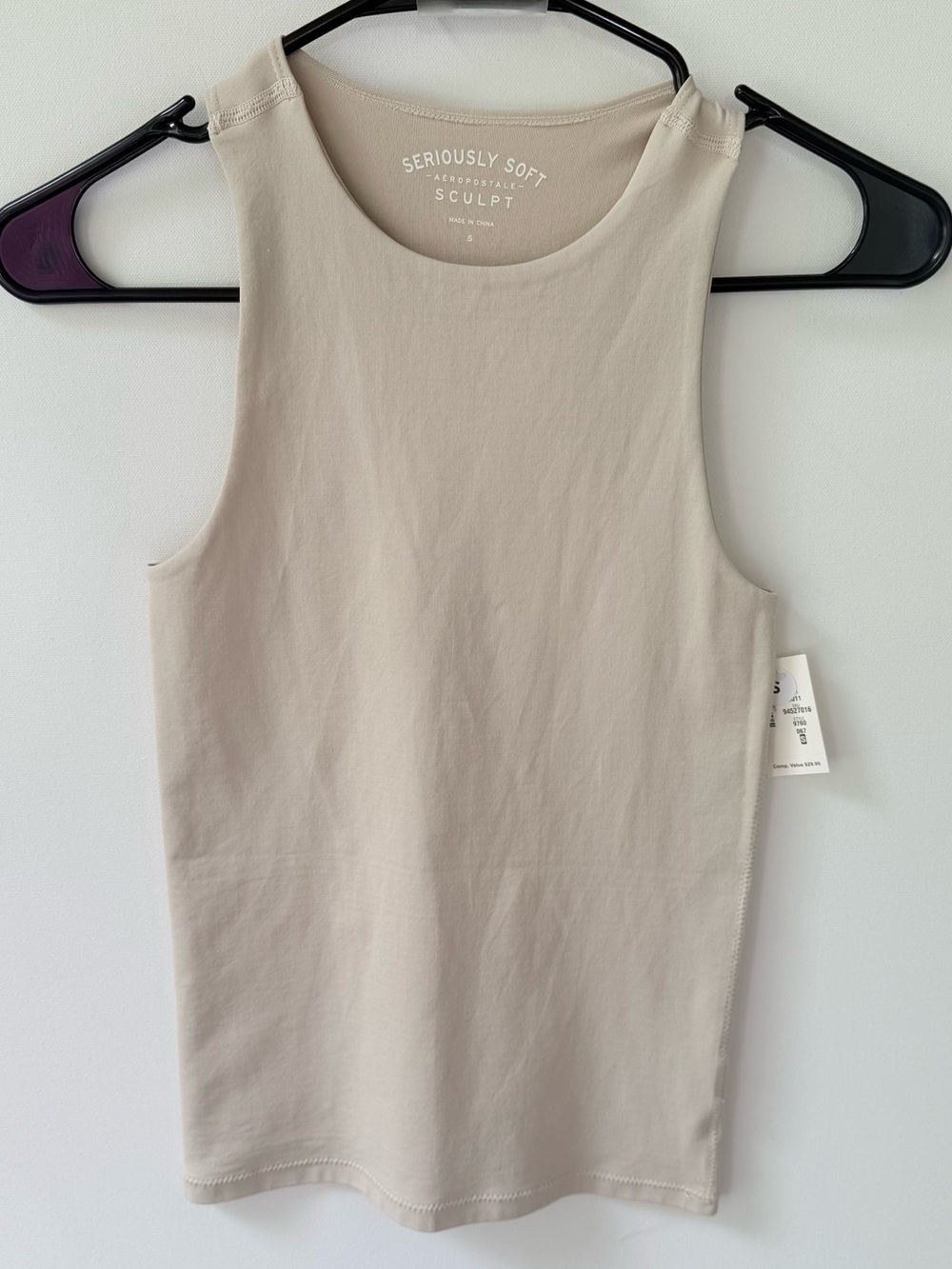 NWT Aeropostale Seriously Soft Sculpt Tank in Cream Oatmeal size Small
